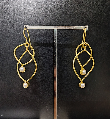 Earring Two Pearl drop Ring