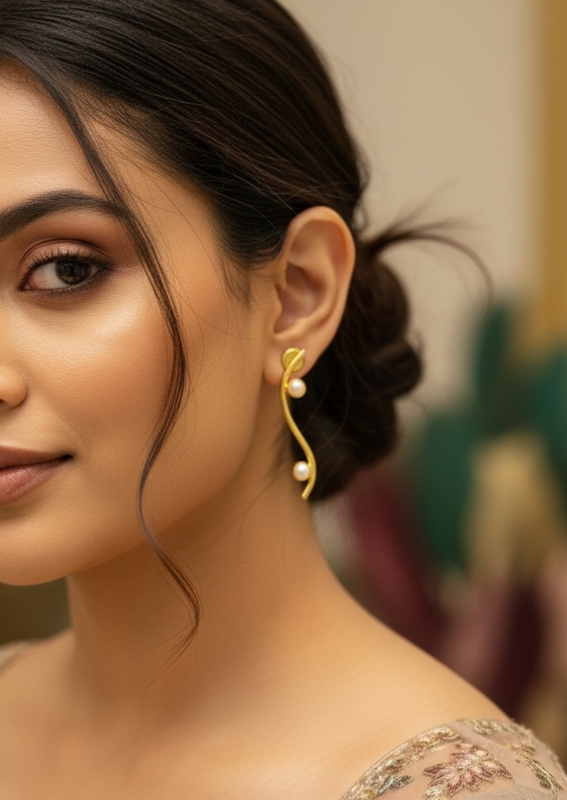 Earring Two Small Pearl