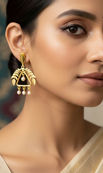 Earring Three Pearls