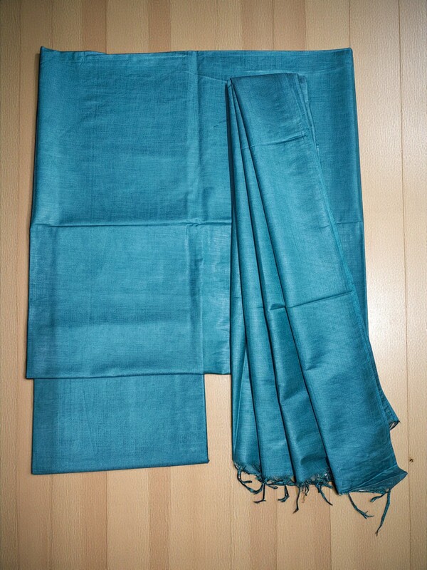 Firoza Solid katan silk Unstitched Salwar Suit Fabric with Dupatta