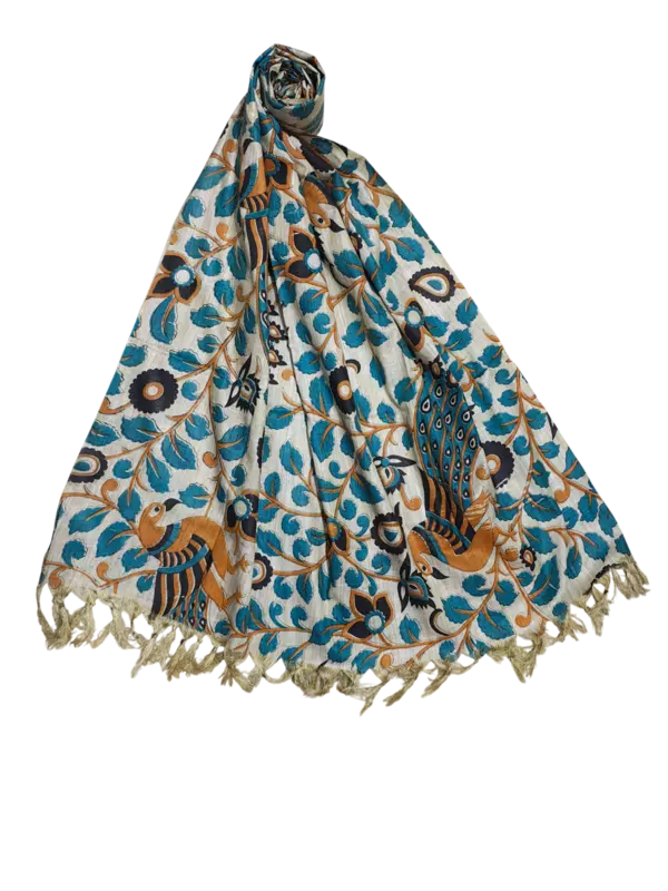 Firoza Kalamkari Print Cotton Silk Dupatta for Women