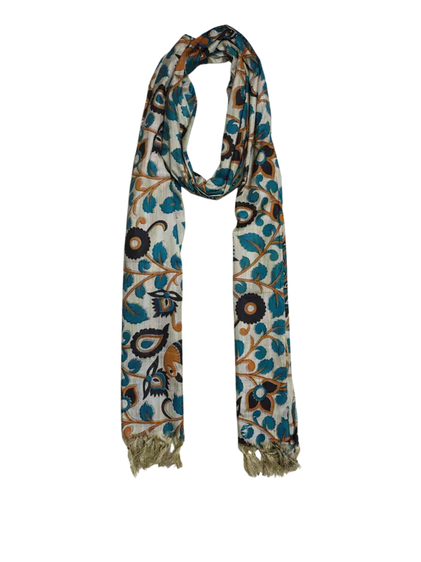 Firoza Kalamkari Print Cotton Silk Dupatta for Women