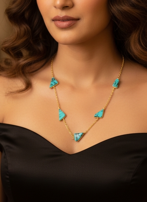 Earring Five Stones Blue