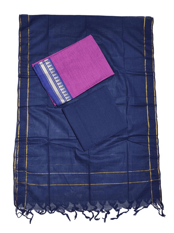 Lavender Mangalagiri Cotton Unstitched Salwar Suit for Women