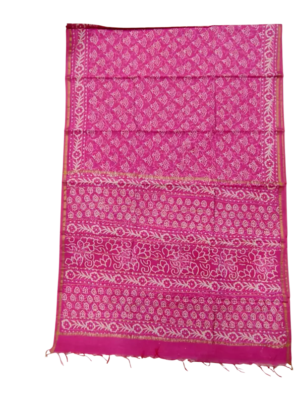 Pink Chanderi Silk Saree for Women