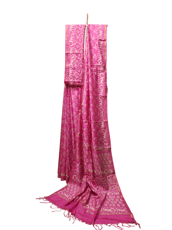 Pink Chanderi Silk Saree for Women