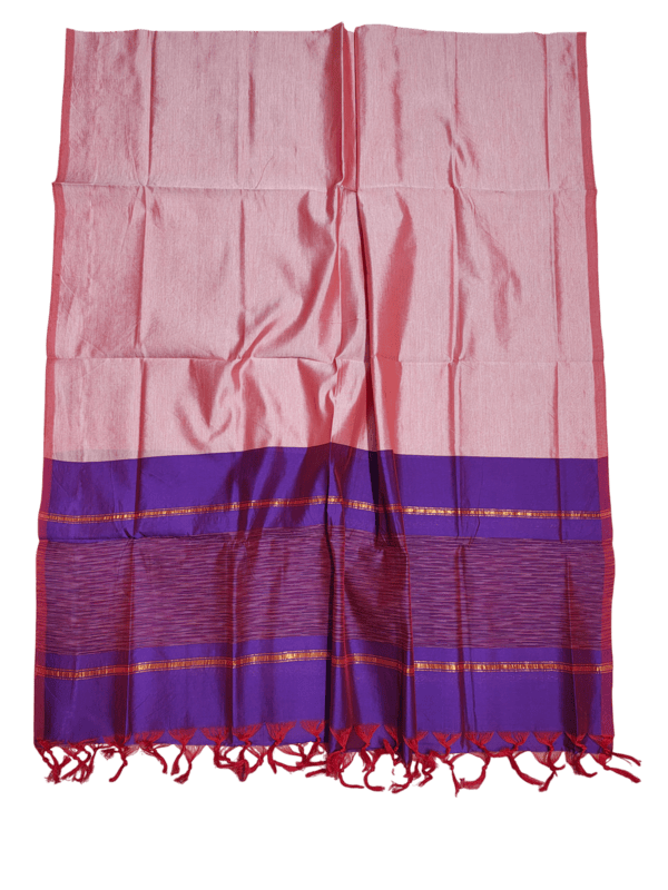 Dark Purple & Pink Pochampally Ikkat Silk Unstitched Suit Set