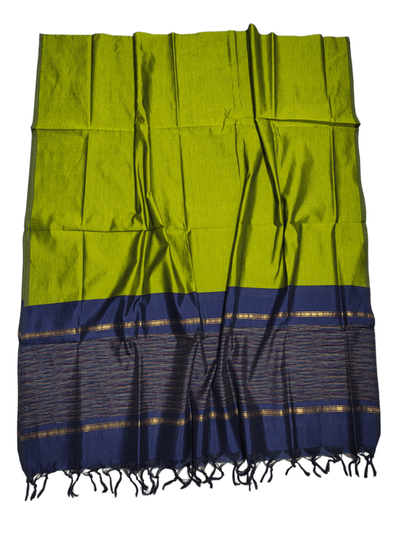 NavyBlue Pochampally Ikkat Silk Dress Material with Dupatta