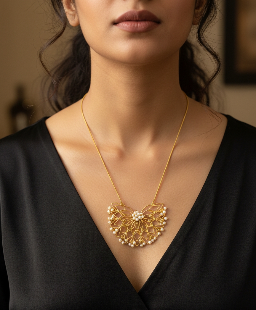 Necklace Small Pearls Unique Design