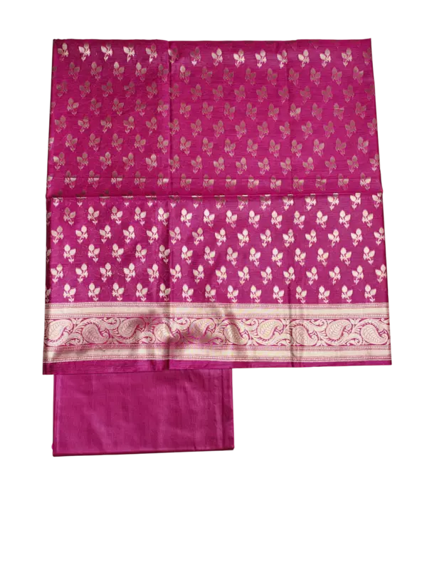 Dark Pink Banarasi Silk Dress Materials for Women