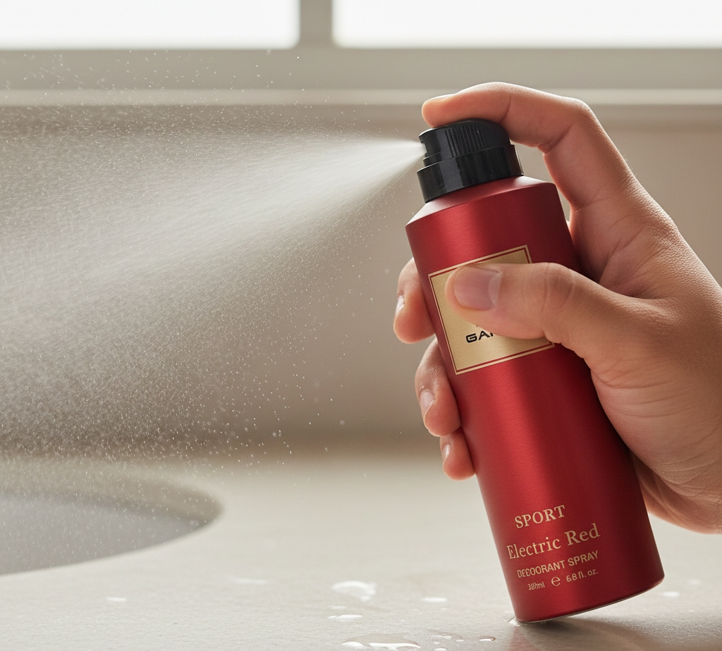 GANS SPORT Electric Red Deodorant Spray for Men (200ml / 6.8 fl. oz.)