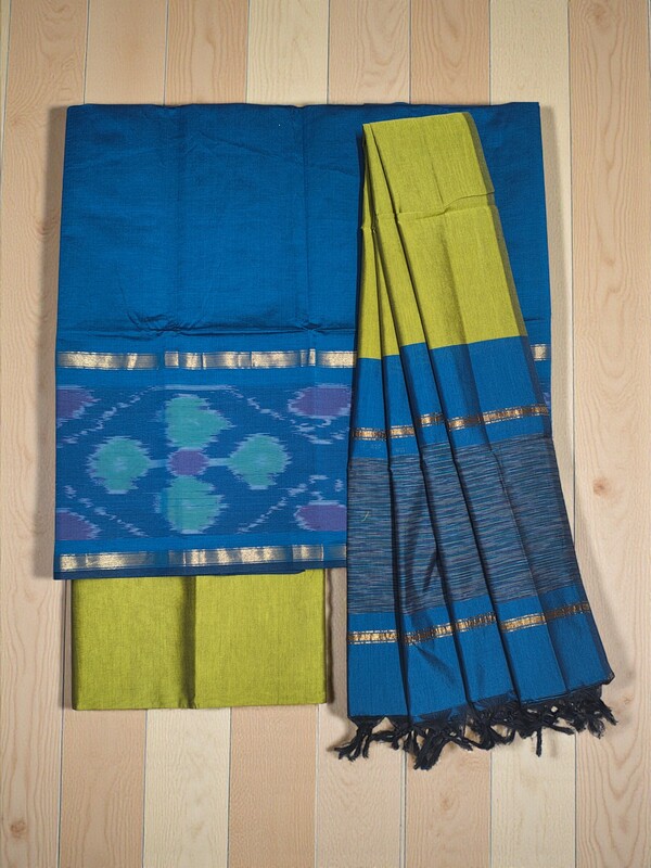 Firoza Pochampally Ikkat Silk Dress Material with Dupatta