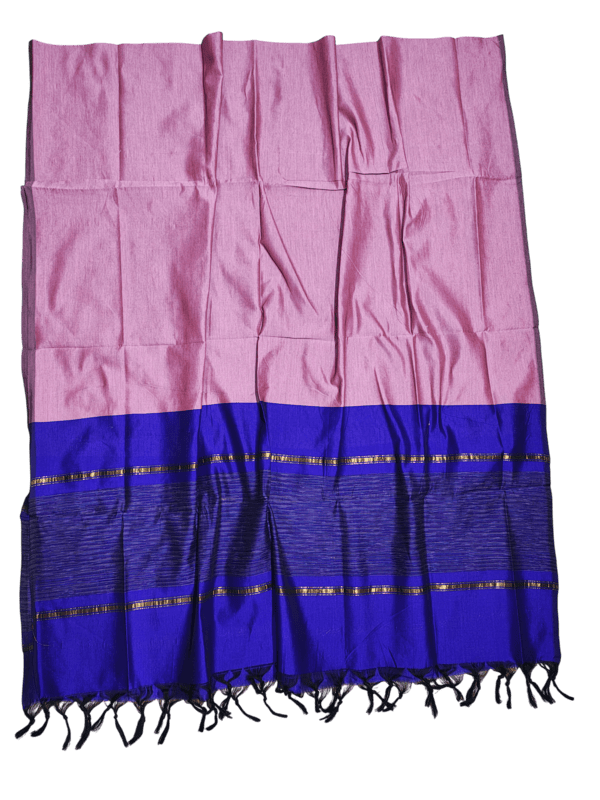 Purple & Pink Pochampally Ikkat Silk Unstitched Suit Set