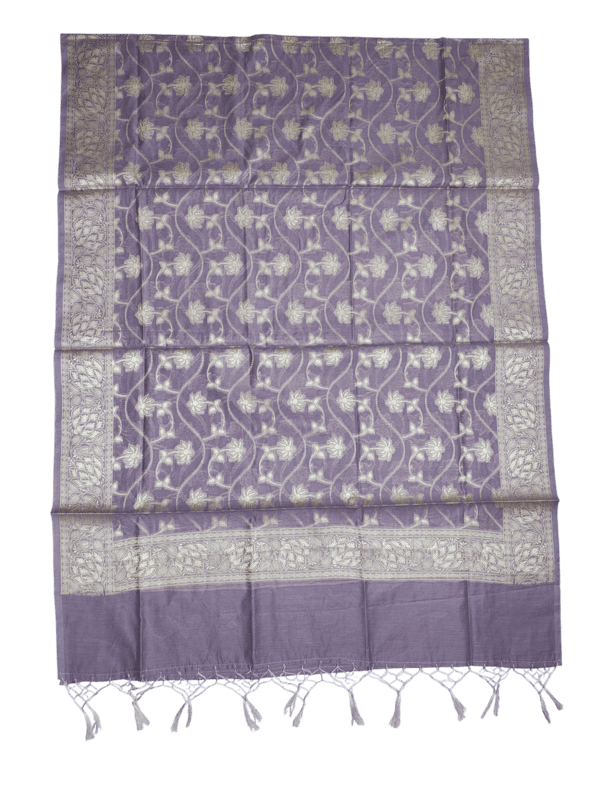 Lavender Banarasi Semi Munga Silk Dress Material for Women