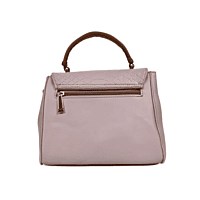 Textured Handbag with Tan Strap and Gold Detailing