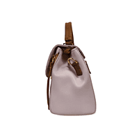 Textured Handbag with Tan Strap and Gold Detailing