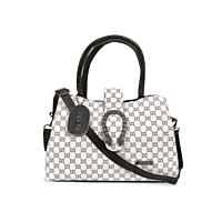 Monogram Print Handbag with Dual Handles