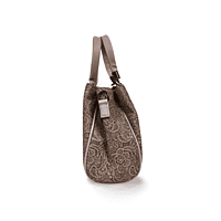 Floral Textured Handbag with Dual Handles