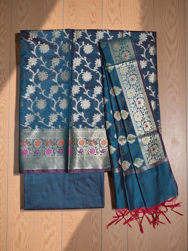 Indigo Banarasi Dress Material for Women