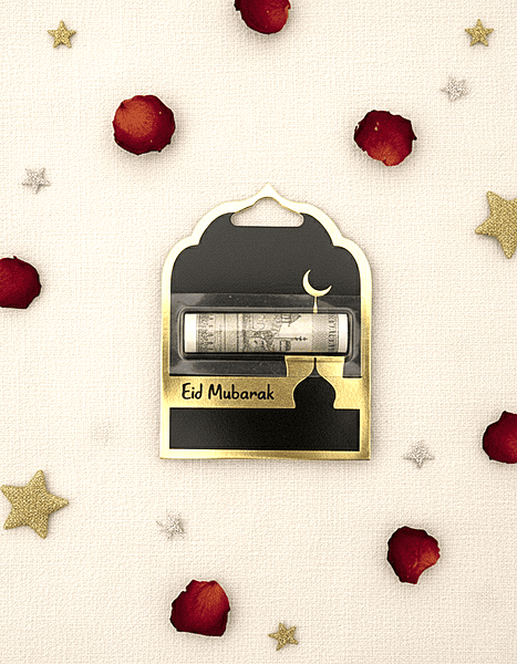Black & Gold Eid Mubarak Money Holders (pack of 3)