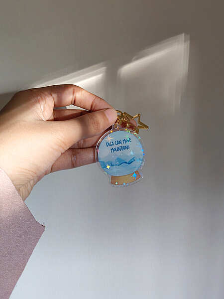 Snow Globe Holographic Acrylic Keychain
