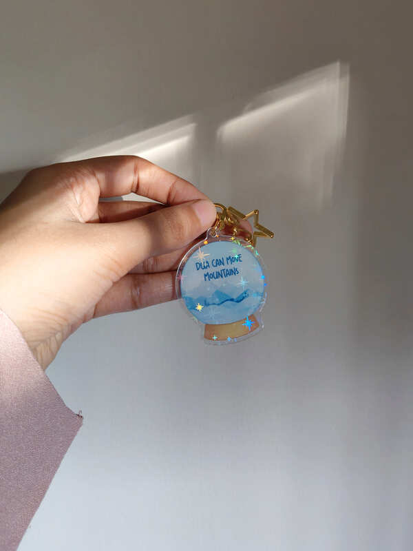 Snow Globe Holographic Acrylic Keychain