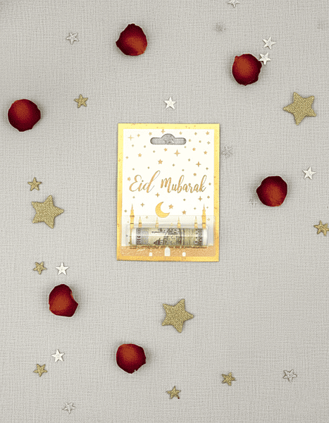 White & Gold Eid Mubarak Money Holders (pack of 3)