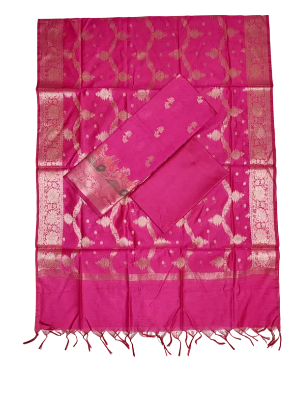 Magenta Banarasi Silk Dress Materials for Women