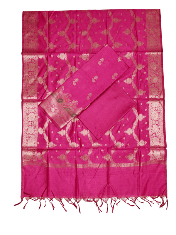 Magenta Banarasi Silk Dress Materials for Women