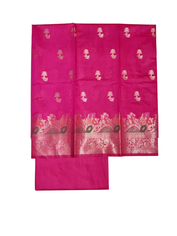 Magenta Banarasi Silk Dress Materials for Women