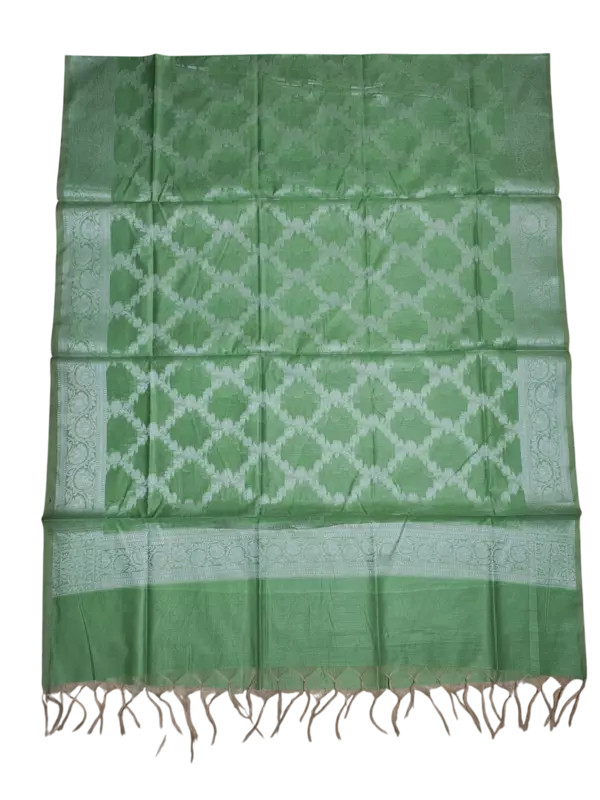 Green Banarasi Dress Material for Women