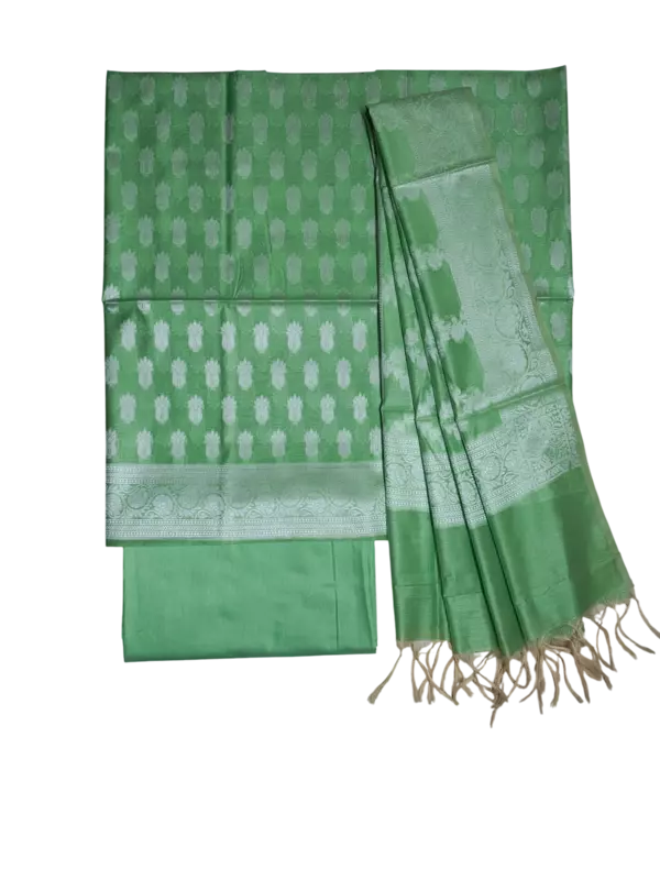 Green Banarasi Dress Material for Women