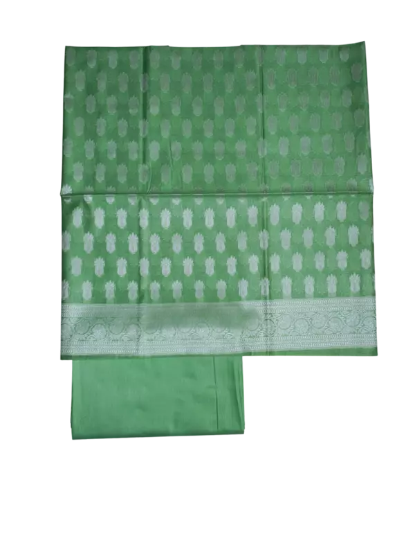 Green Banarasi Dress Material for Women