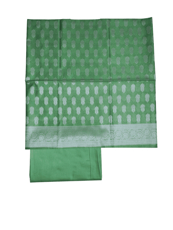 Green Banarasi Dress Material for Women