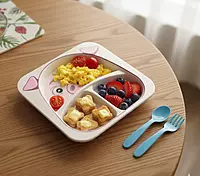 Kids Cartoon Animal Divided Plate