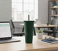 Textured Tumbler with Straw & Lid