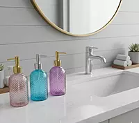 Textured Glass Liquid Soap Dispenser with Pump