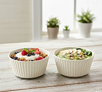 Ceramic Ribbed Bowl Set of 2