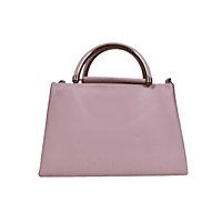 Blush Pink Structured Handbag with Metallic Handle