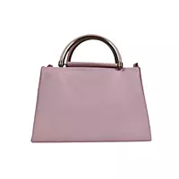 Blush Pink Structured Handbag with Metallic Handle