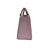 Blush Pink Structured Handbag with Metallic Handle