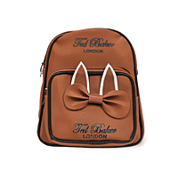 Brown Bow Accent Mini Backpack for Girls