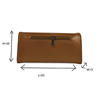 Leather Clutch Wallet with Silver Turn-Lock Closure