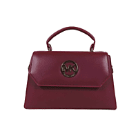 Maroon Structured Top Handle Handbag for Women