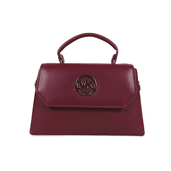 Maroon Structured Top Handle Handbag for Women