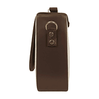 Brown and Cream Two-Tone Top Handle Handbag with Golden Logo