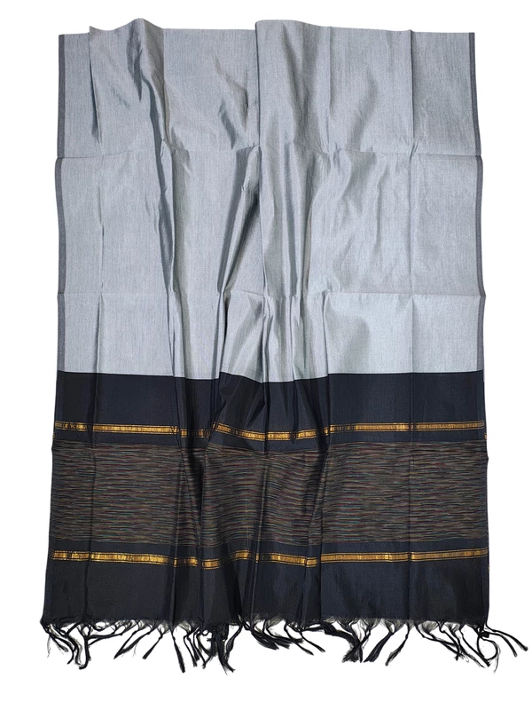 Black Pochampally Ikkat Silk Unstitched Suit Set