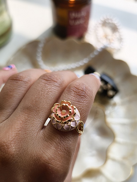 Blush Rose Enamel Ring