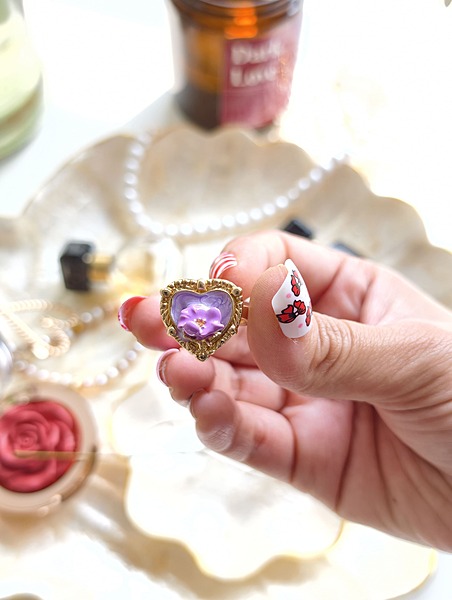 Lilac Heart Bloom Ring