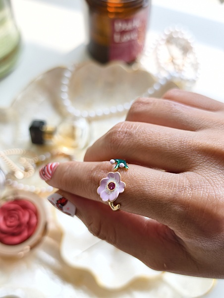 Blossom Drop Enamel Ring